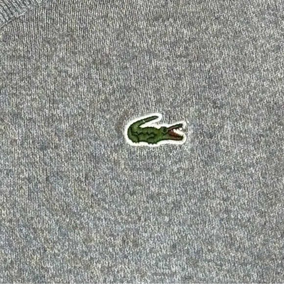 LACOSTE Sz 3 100% Cotton V-Neck Classic Fit Elevated Basic Pullover Sweater - Picture 3 of 6